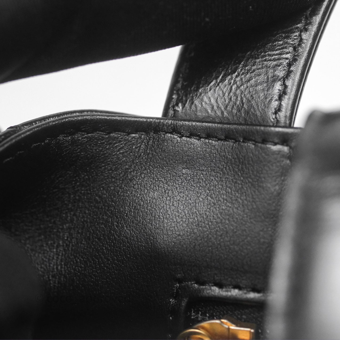 Chanel Kelly Bag Quilted Black Shiny Crumpled Calfskin Aged Gold Hardware