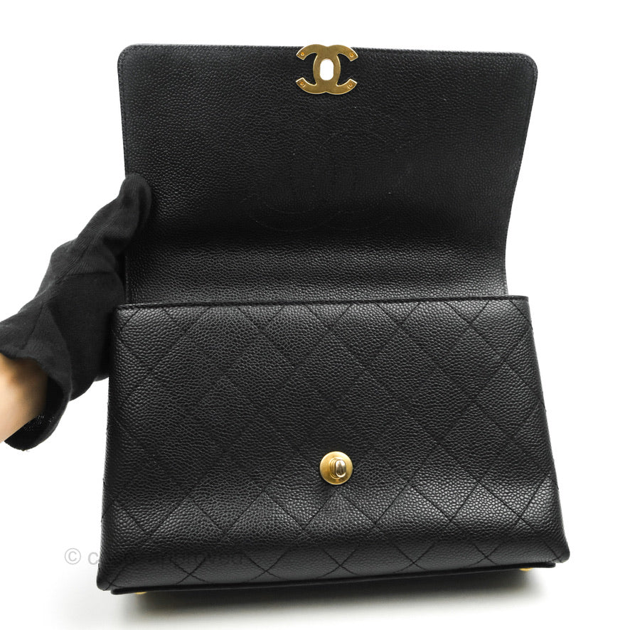 Chanel Chic Affinity Small Grained Calfskin Black Aged Gold Hardware