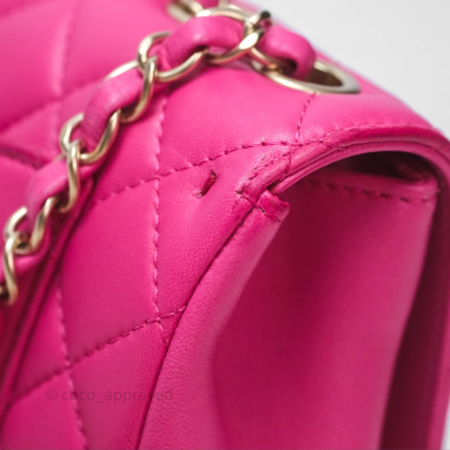 Chanel Quilted Mini Mademoiselle Chic Flap Dark Pink Lambskin Aged Gold Hardware