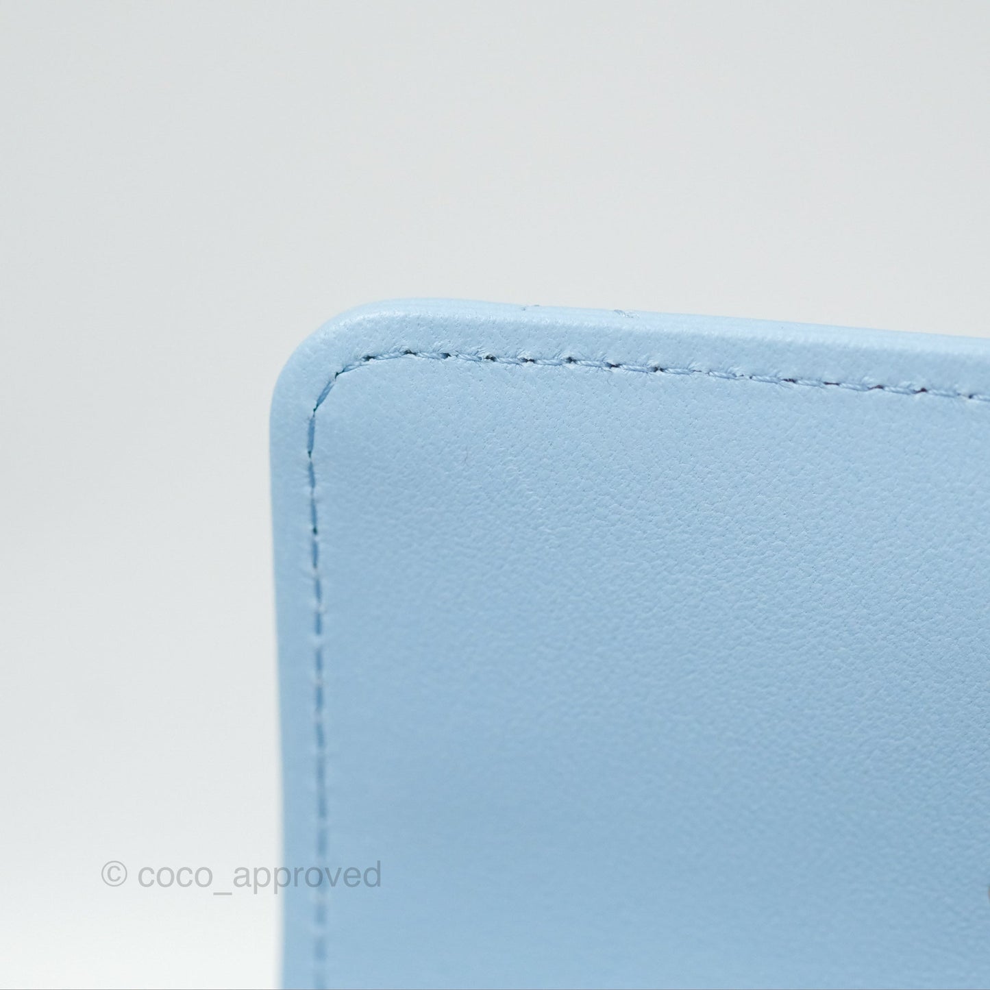 Chanel Mini Clutch With Chain Blue Lambskin Gold Hardware