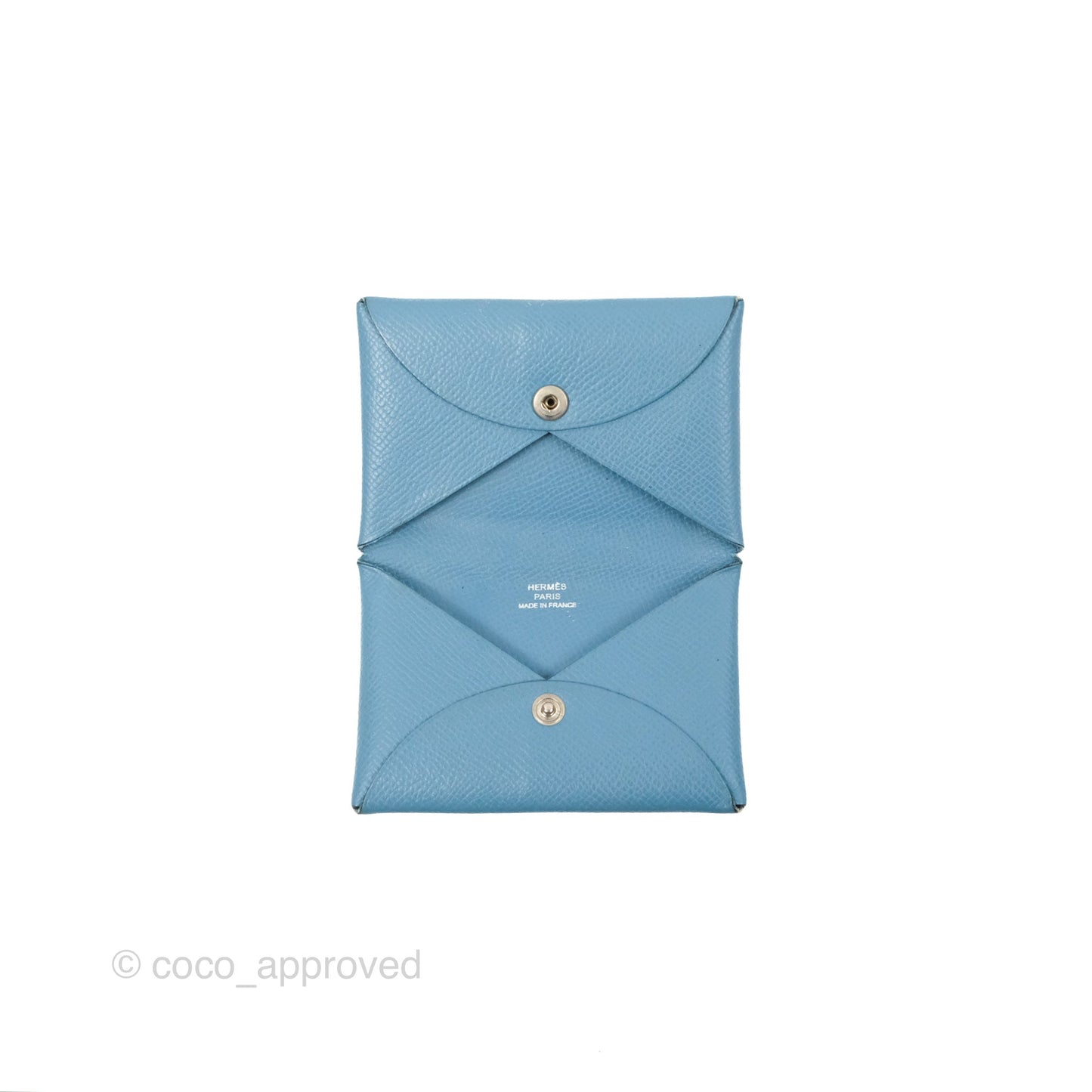 Hermès Calvi Card Holder Blue Epsom