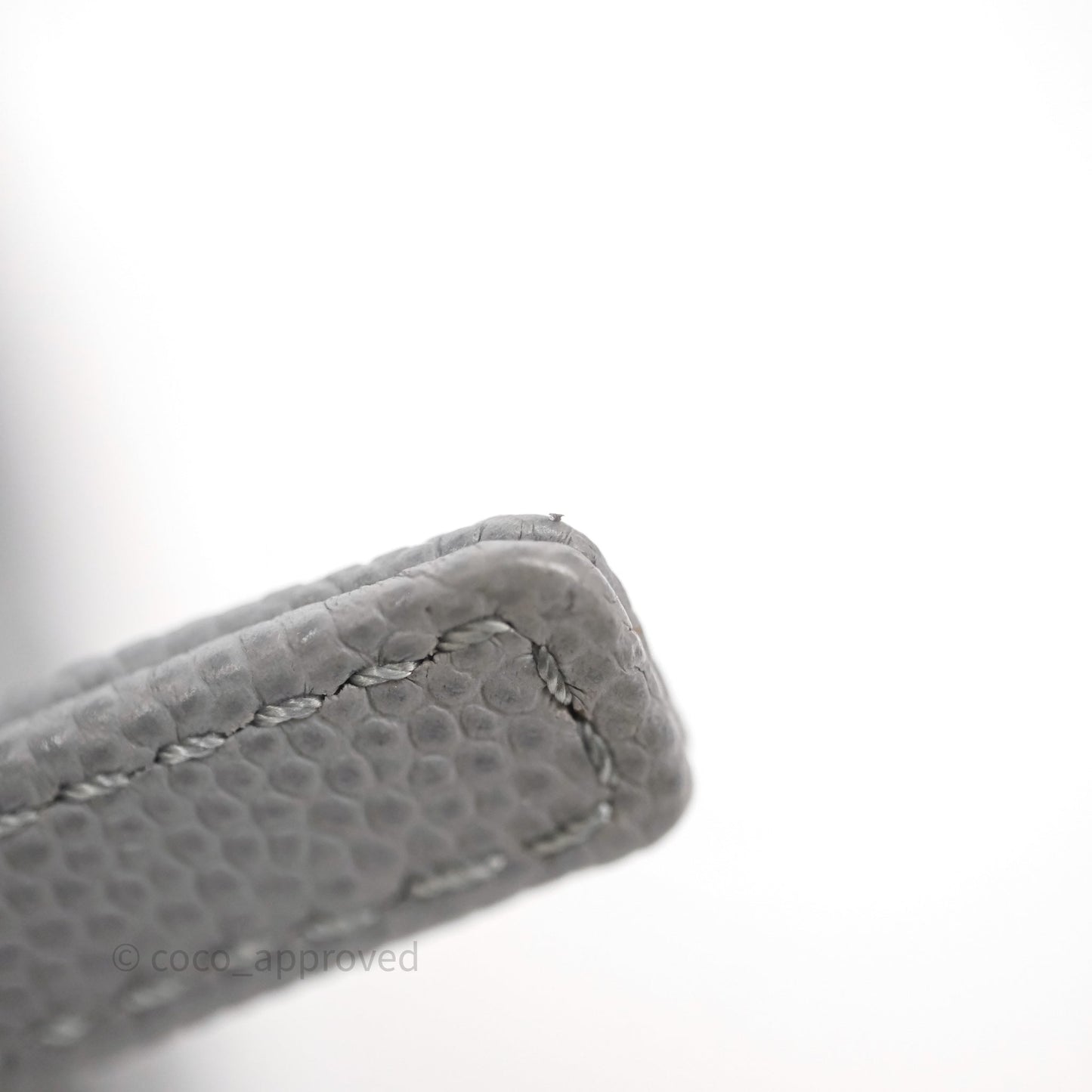 Chanel Medium CC Filigree Vanity Case Quilted Grey Caviar Gold Hardware