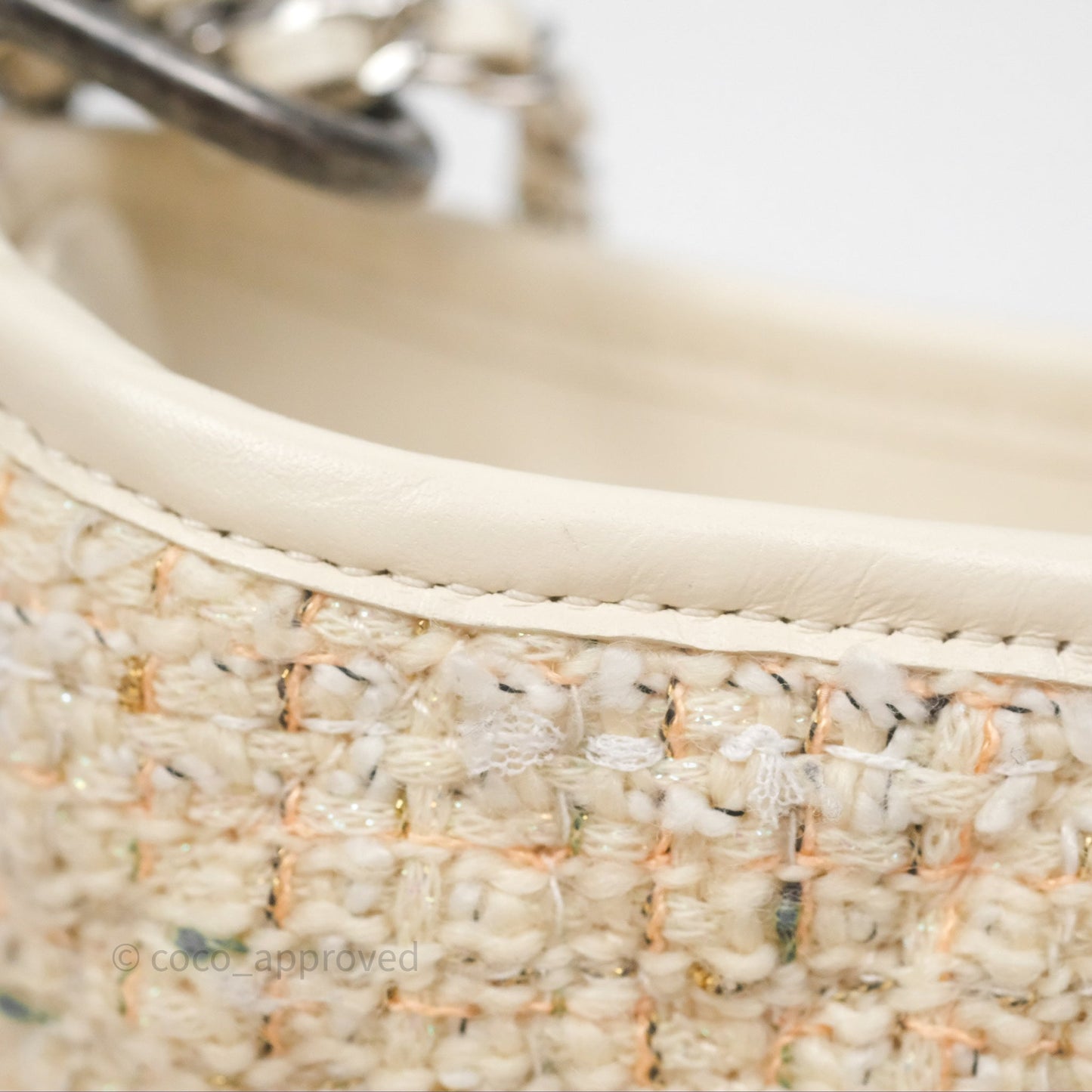 Chanel Small Gabrielle Hobo Quilted Ivory Tweed Aged Calfskin