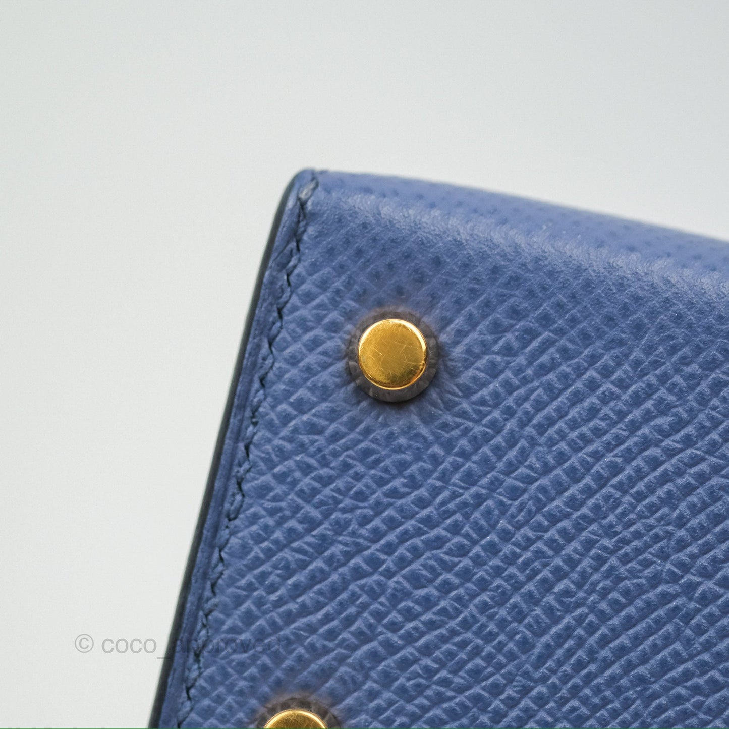 Hermès Mini Kelly II Bleu Brighton Epsom Gold Hardware