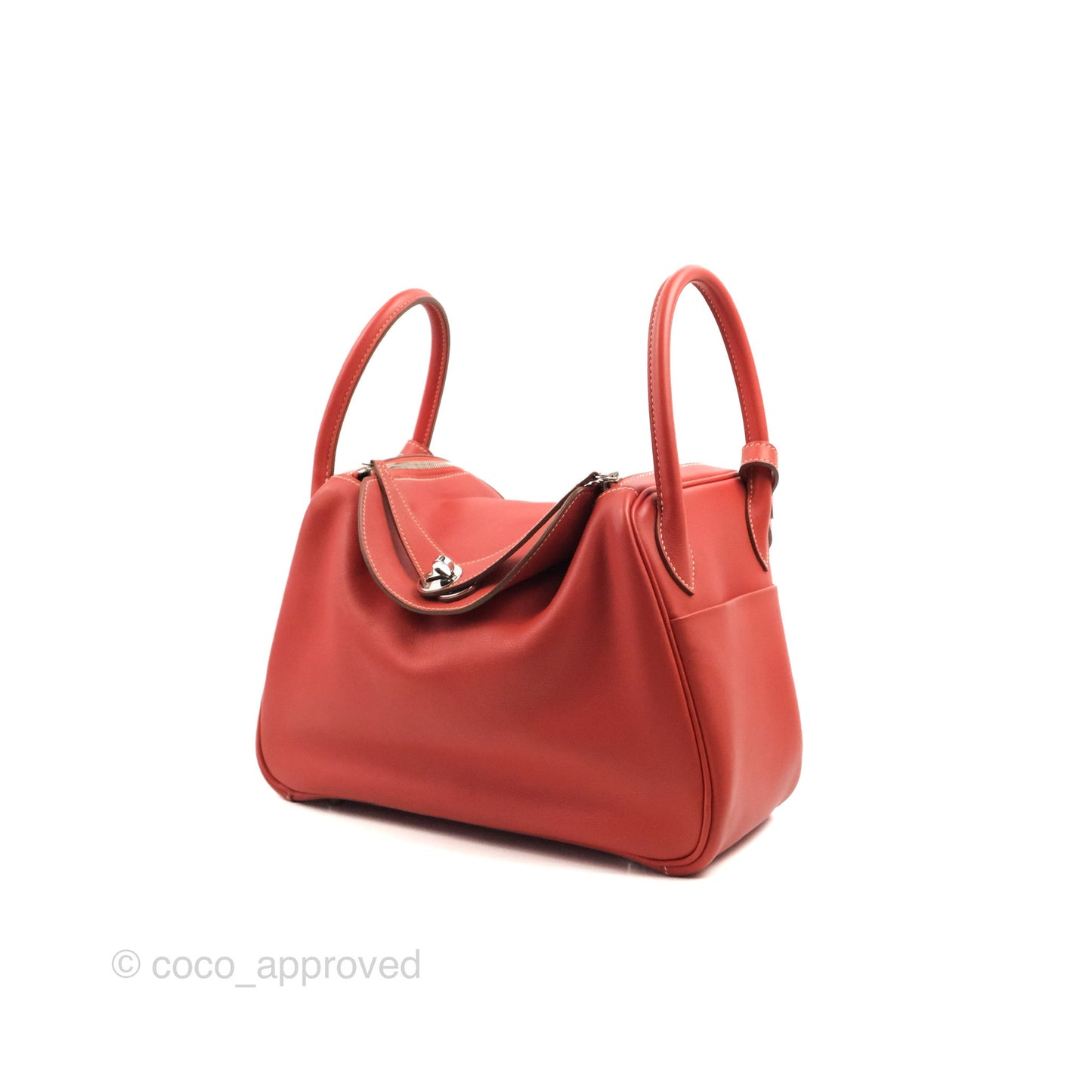 Hermès Lindy 30 Sanguine 9M Swift Palladium Hardware