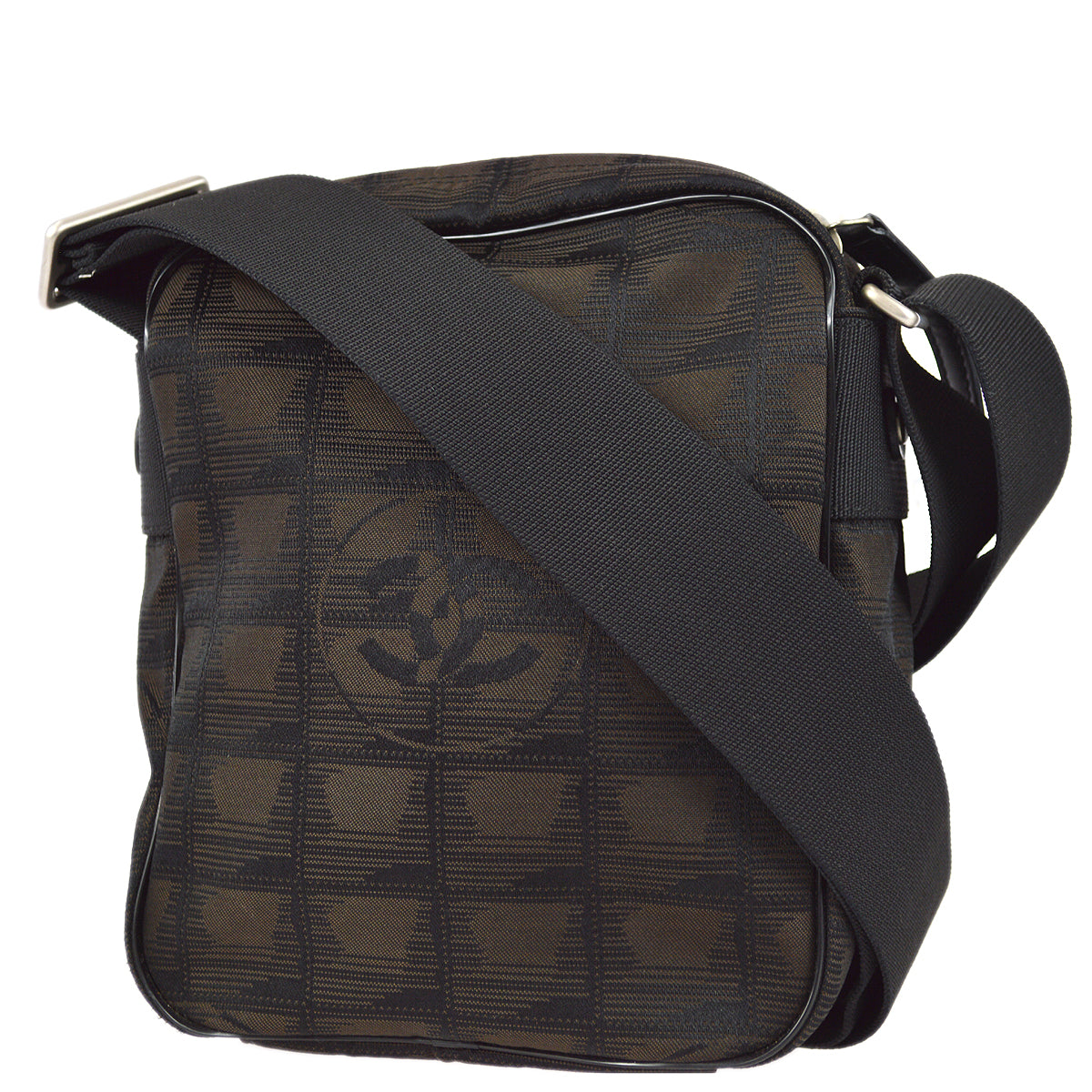 Luxury Chanel 2006-2008 Brown Jacquard New Travel Line Shoulder Bag