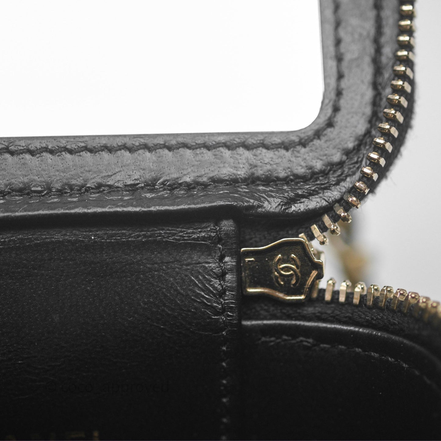 Chanel Mini Metal Top Handle Vanity With Chain Black Lambskin Aged Gold Hardware