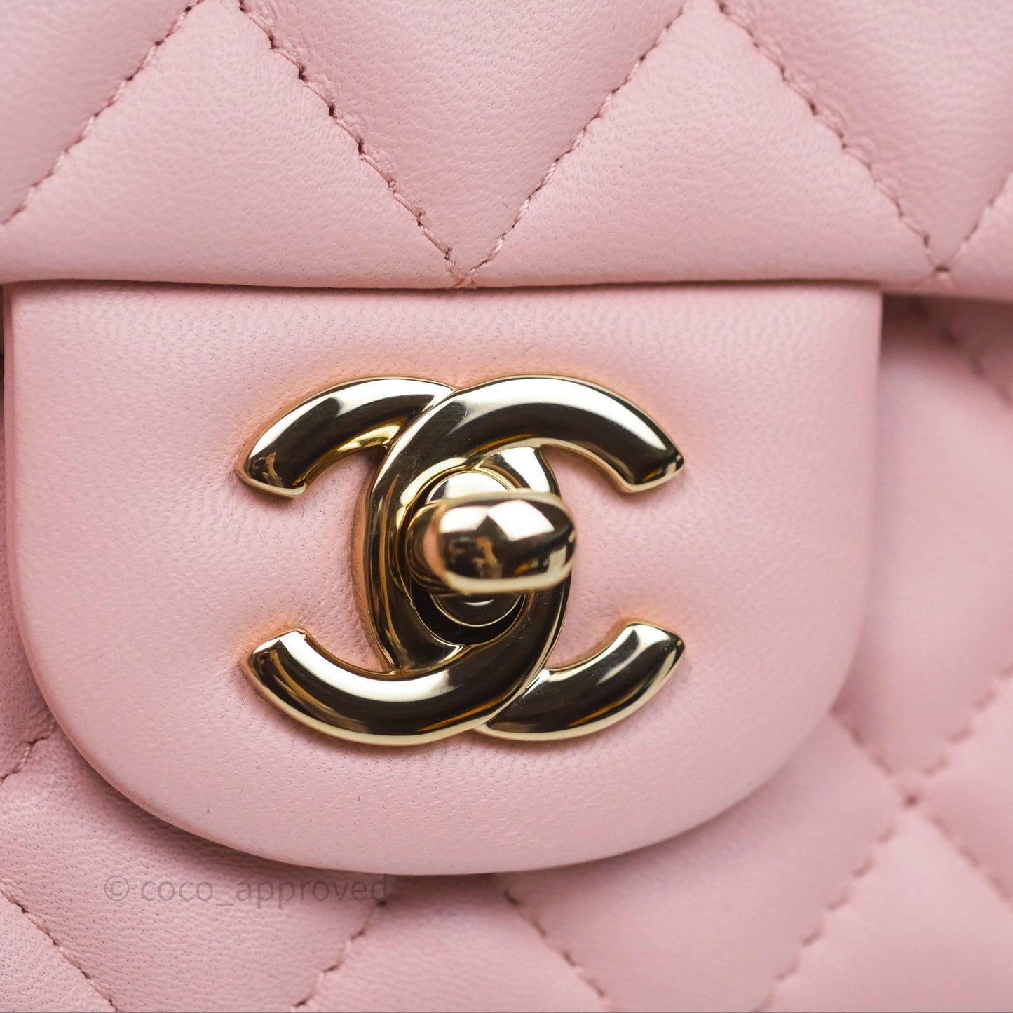 Chanel Quilted Mini Rectangular Flap Pink Lambskin Gold Hardware