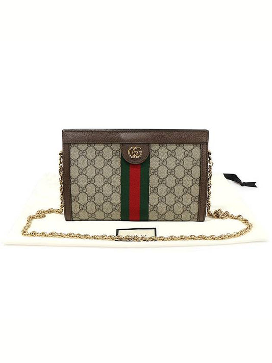 Luxury Gucci Trending 2025 503877 GG Supreme Canvas WEB Gold Ophidia Small Chain Shoulder Bag