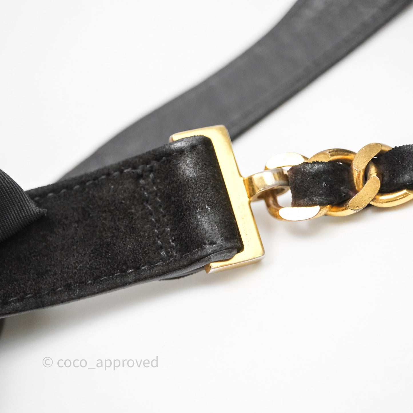 Chanel Vintage Quilted Suede CC Backpack Black Gold Hardware