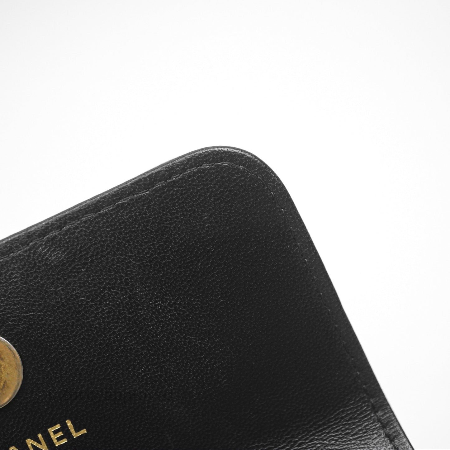 Chanel Mini Clutch With Chain Camellia Adjustable Black Lambskin Aged Gold Hardware