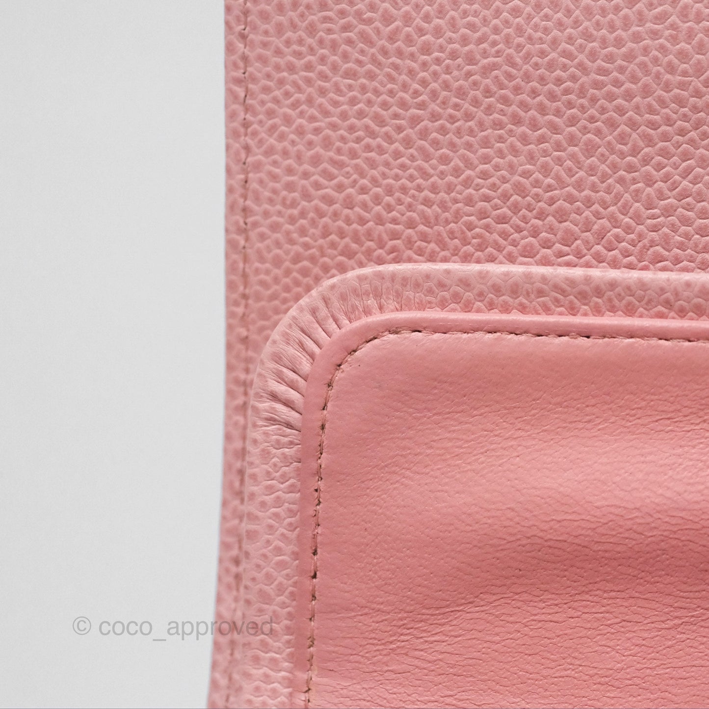 Chanel Vintage Classic M/L Medium Flap Quilted Sakura Pink Caviar 24K Gold Hardware