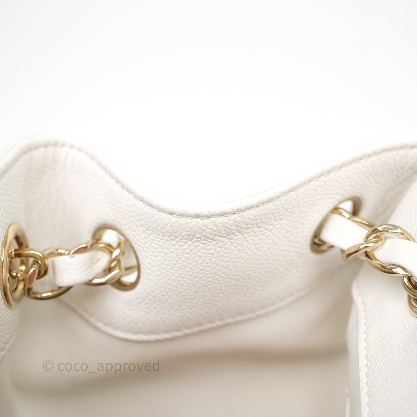 Chanel Duma Backpack White Caviar Gold Hardware 23K