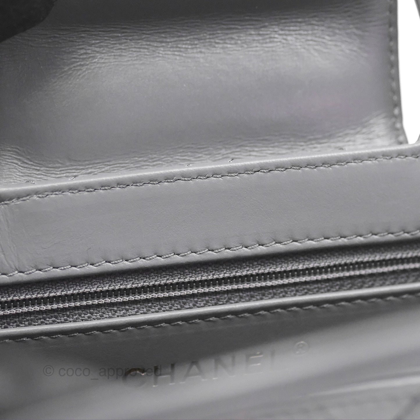 Chanel Kelly Bag Quilted Grey Shiny Calfskin Aged Gold Hardware