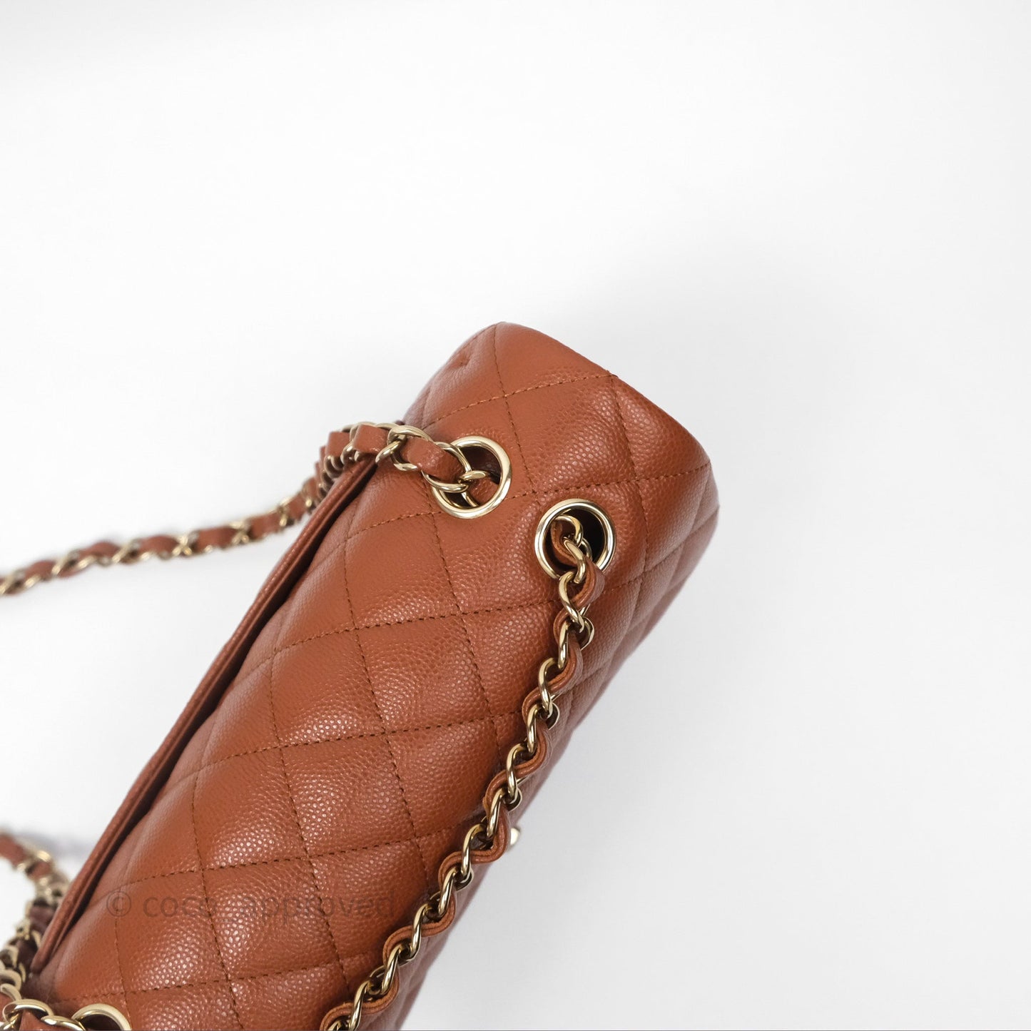 Chanel Small S/M Classic Flap Quilted Brown Caviar Gold Hardware