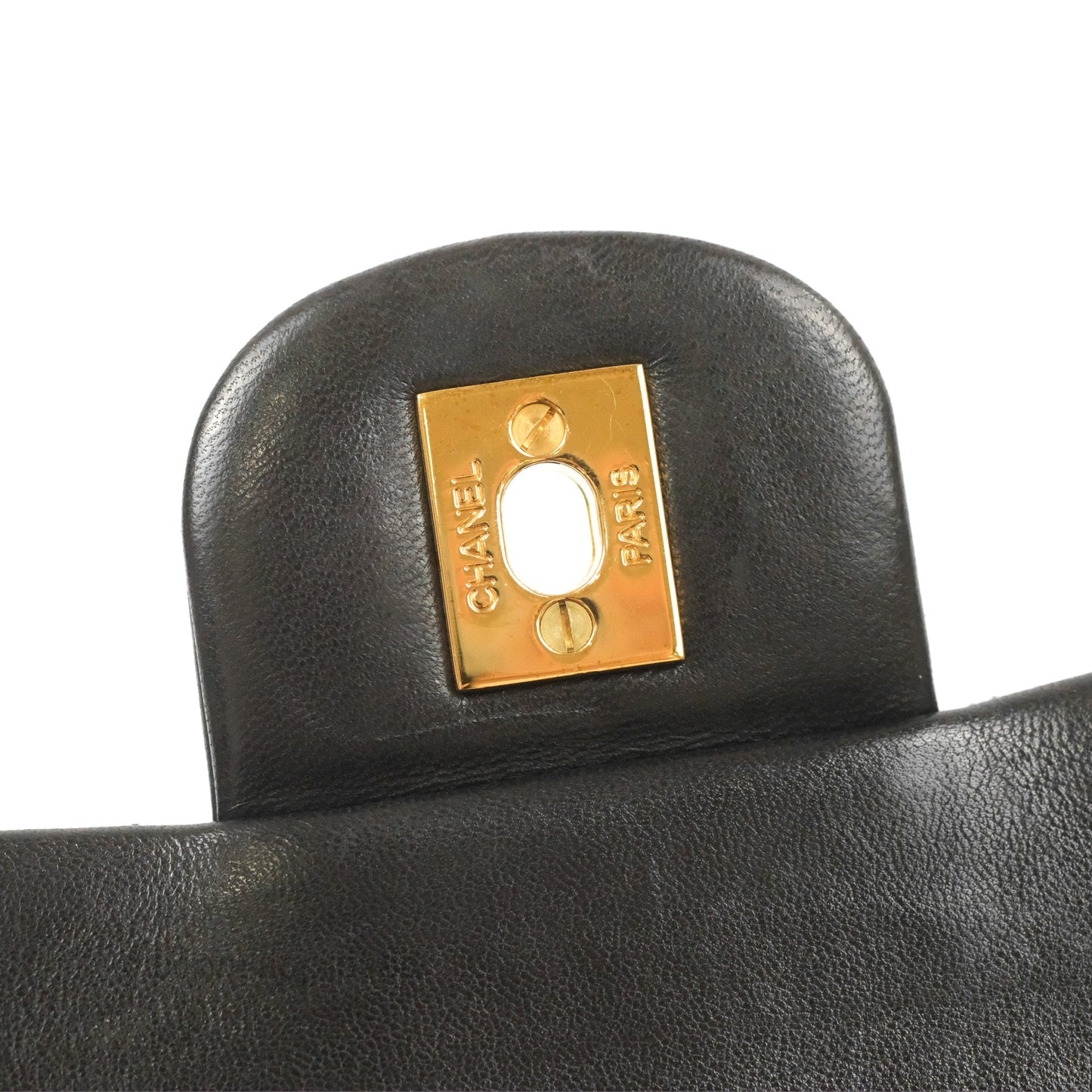 Chanel Vintage Medium Classic Flap Black Lambskin 24K Gold Hardware