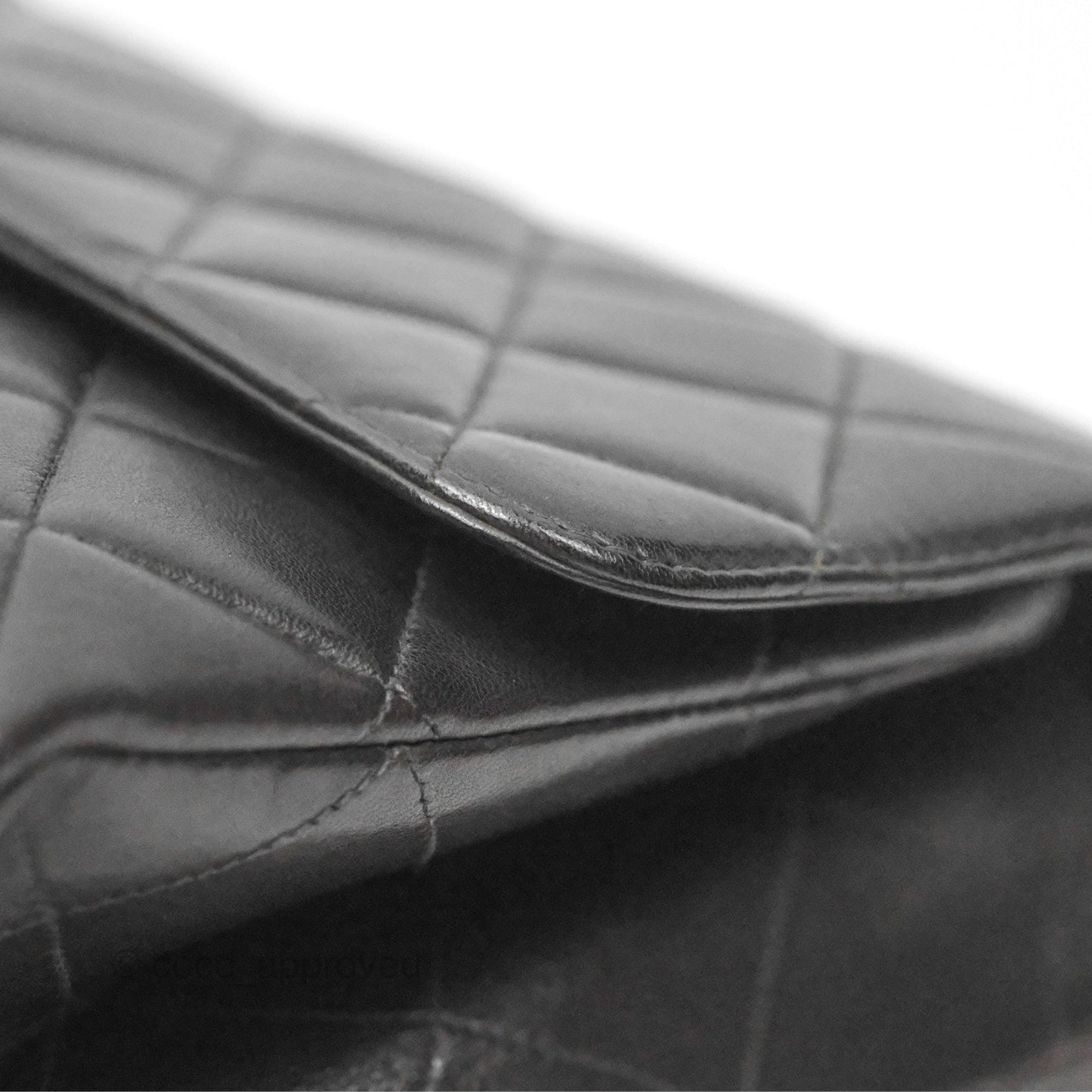Chanel Vintage Double Sided Jumbo Flap Black Lambskin 24K Gold Hardware