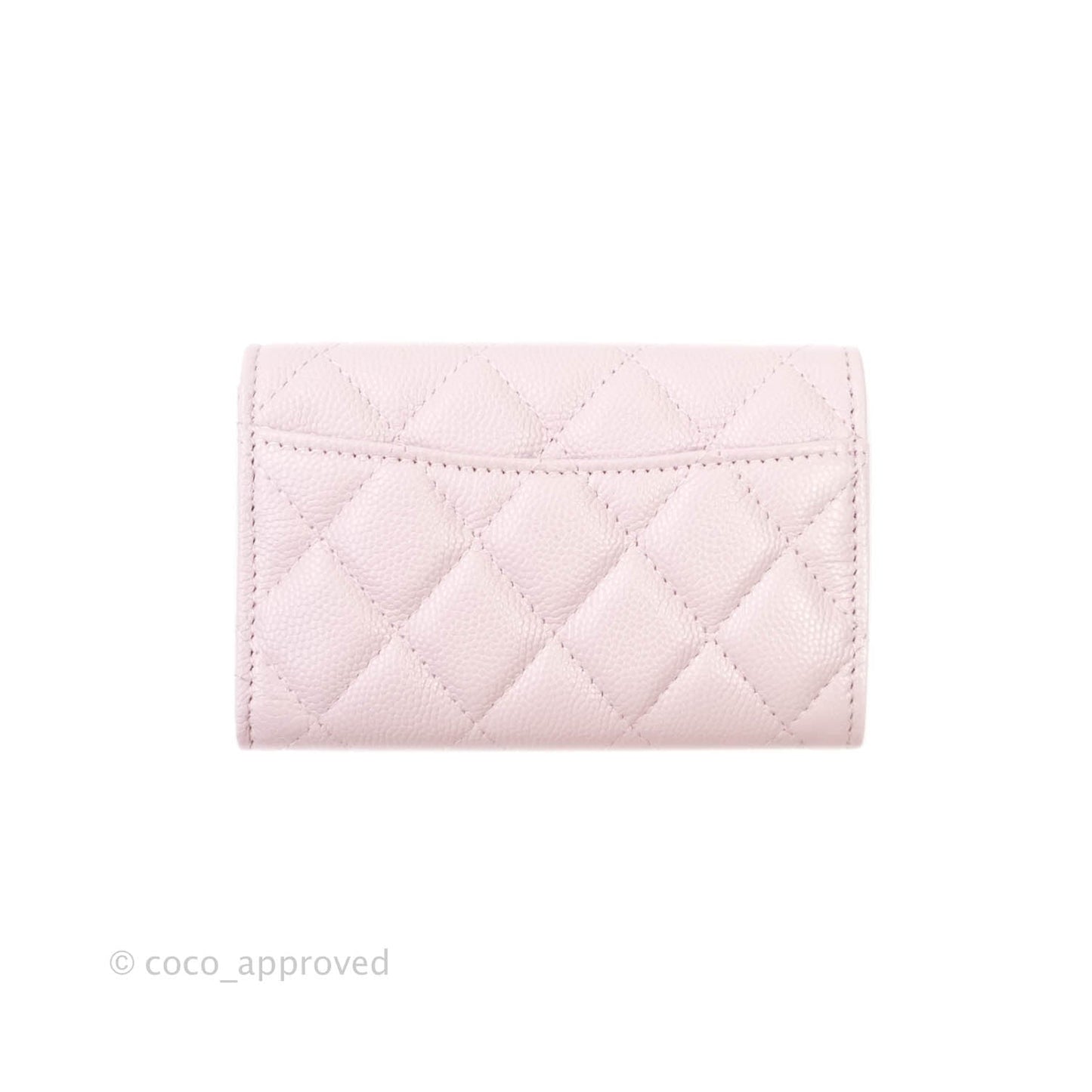 Chanel Caviar Quilted Flap Card Holder Lilac Rose Clair Gold Hardware 21S
