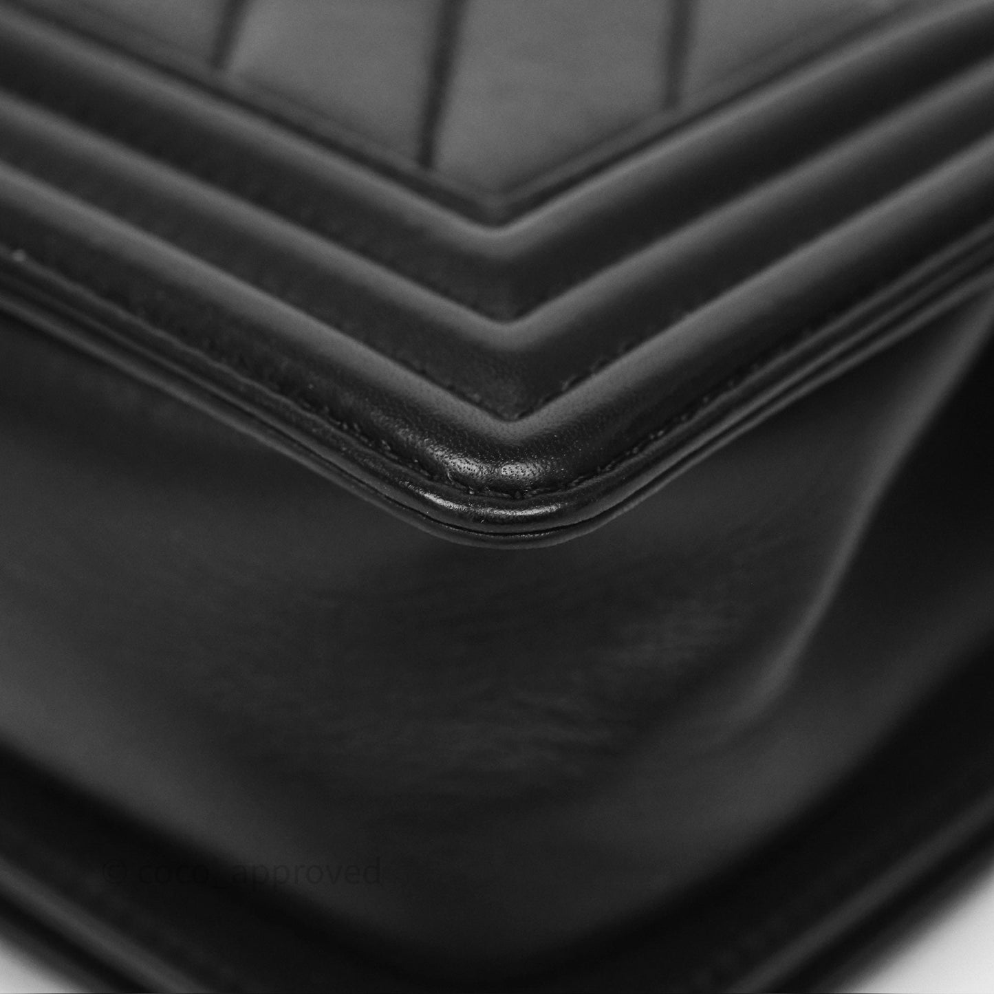 Chanel Small Boy Chevron Black Calfskin Silver Hardware