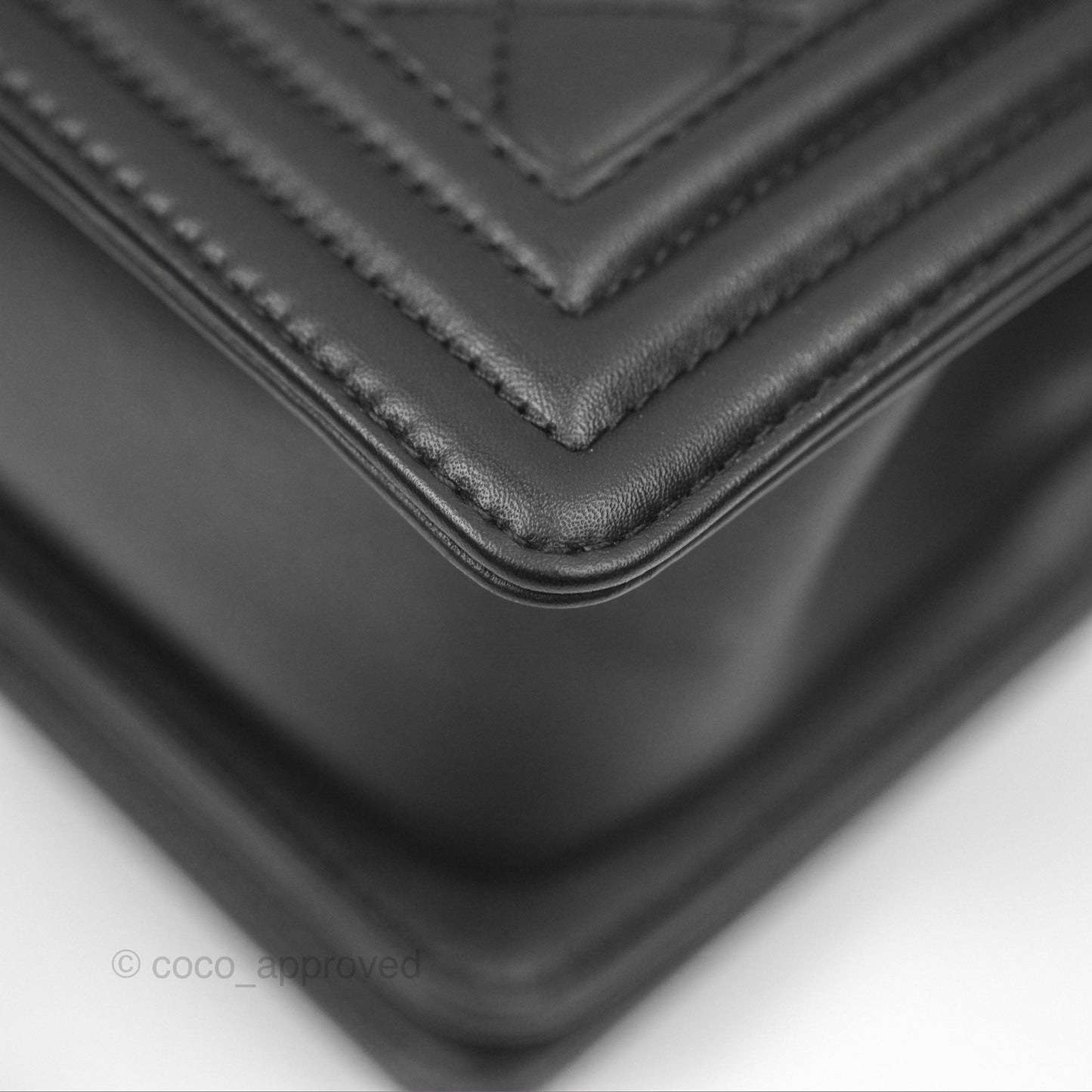 Chanel Small Boy Quilted Black Calfskin Ruthenium Hardware