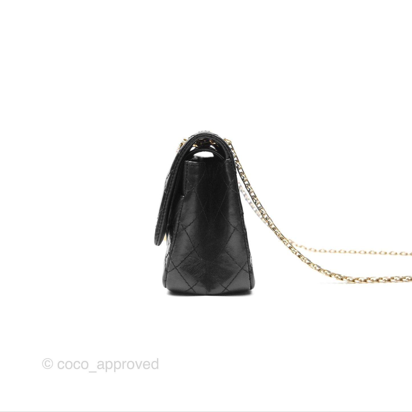 Chanel Reissue 225 Quilted Black Aged Calfskin Aged Gold Hardware