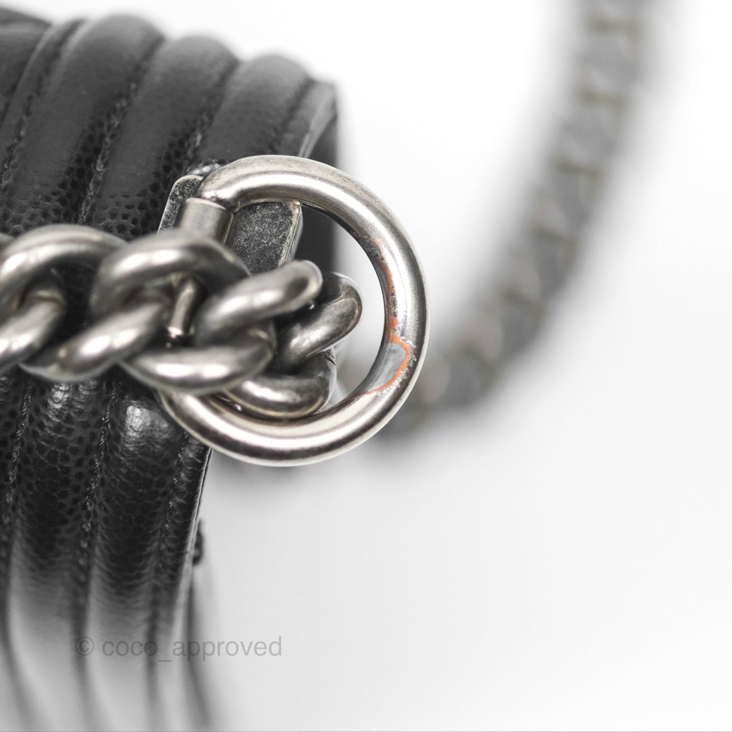 Chanel Medium Boy Quilted Black Caviar Ruthenium Hardware