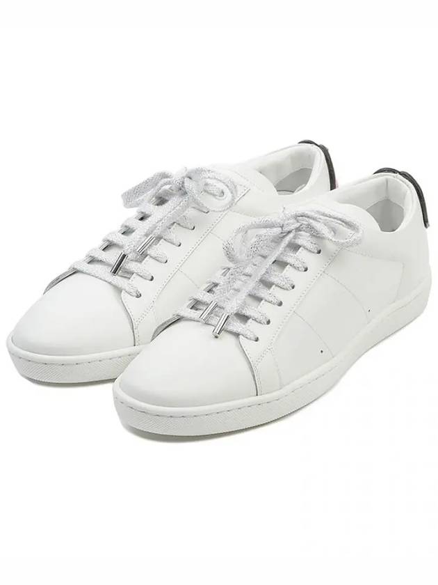Luxury Saint Laurent Signature Court Classic Lips Leather Low Top Sneakers White