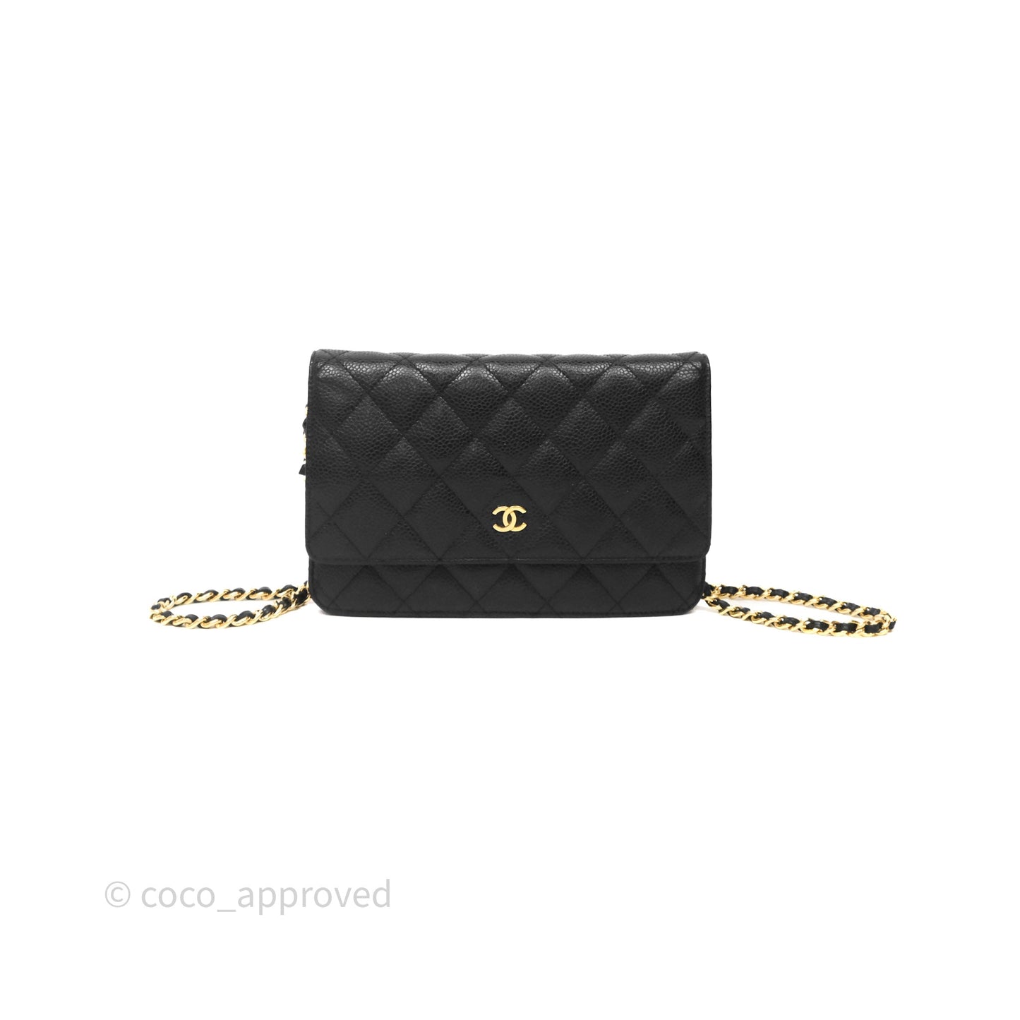 Chanel Quilted WOC Black Caviar Gold Hardware