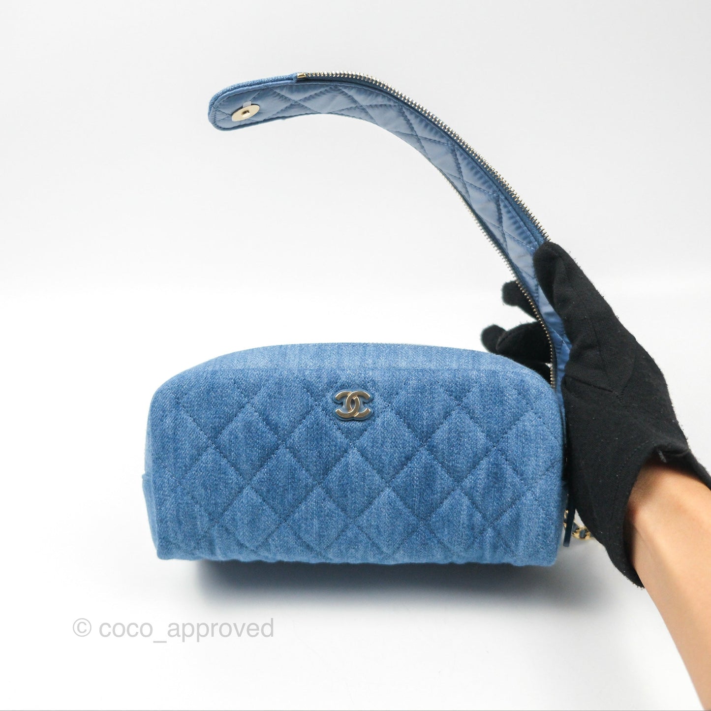 Chanel Cruise Pouch Cosmetic Bag Denim