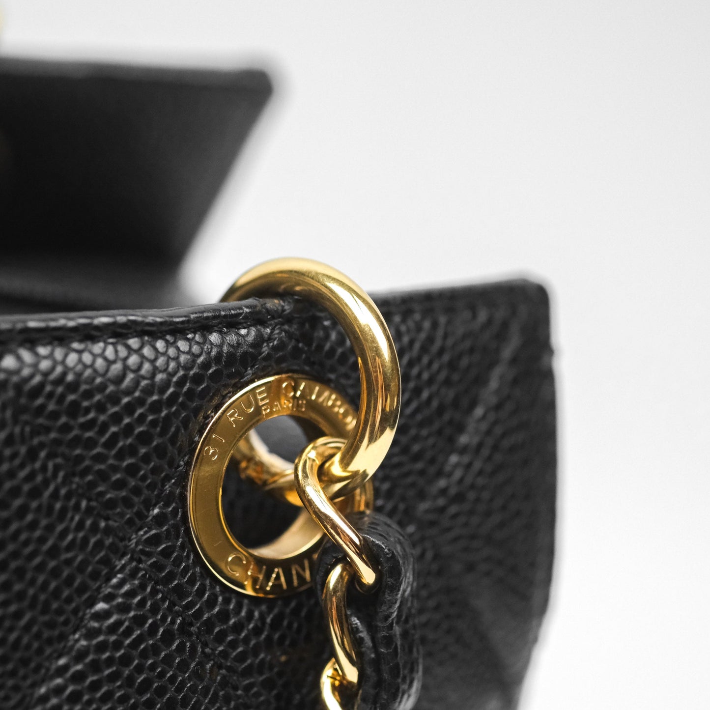 Chanel PTT Petite Timeless Shopping Tote Bag Black Caviar Gold Hardware