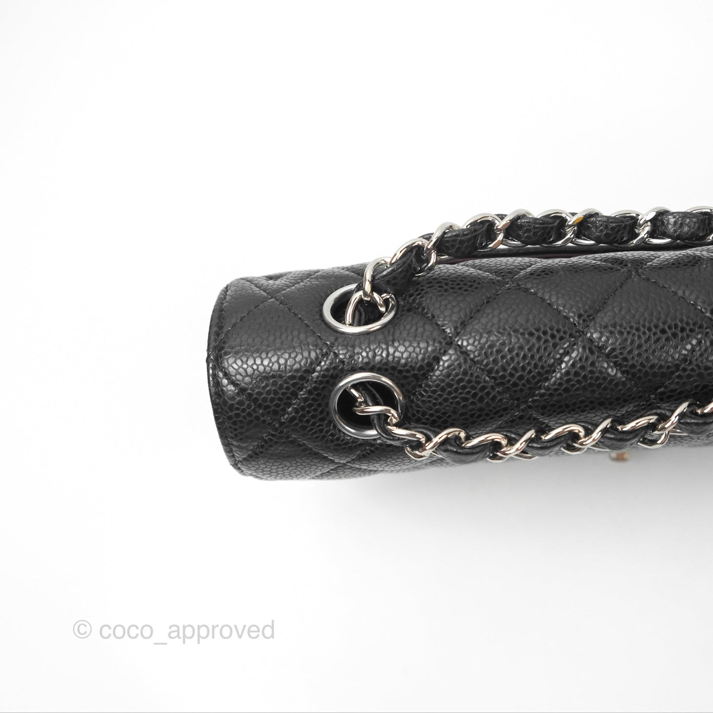 Chanel Classic M/L Medium Flap Quilted Black Caviar Silver Hardware