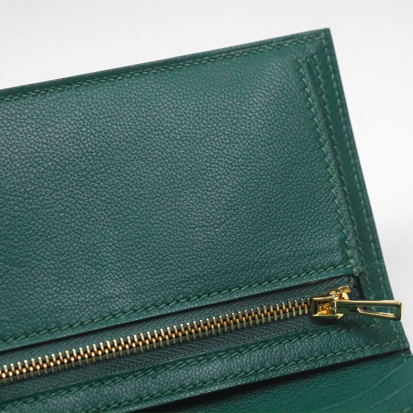 Hermès Vintage Bearn Wallet Green Lizard Gold Hardware