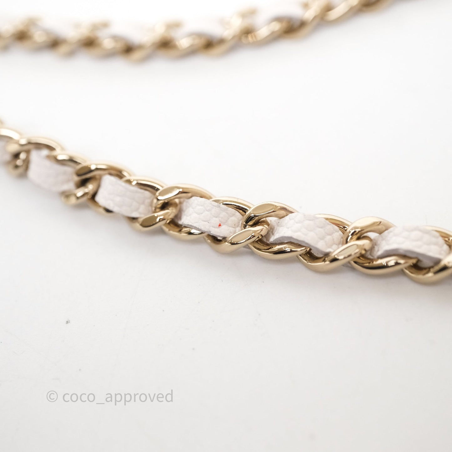 Chanel Quilted Hobo With Chain White Caviar Gold Hardware