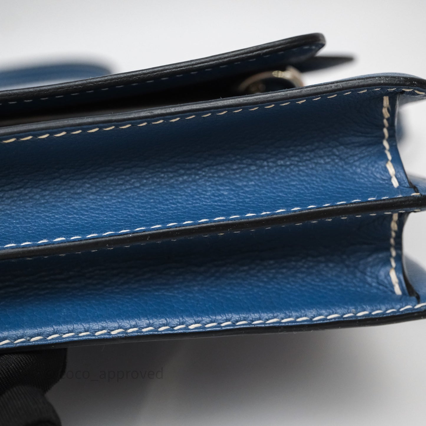 Hermès Roulis 23 Blue Evercolor Palladium Hardware