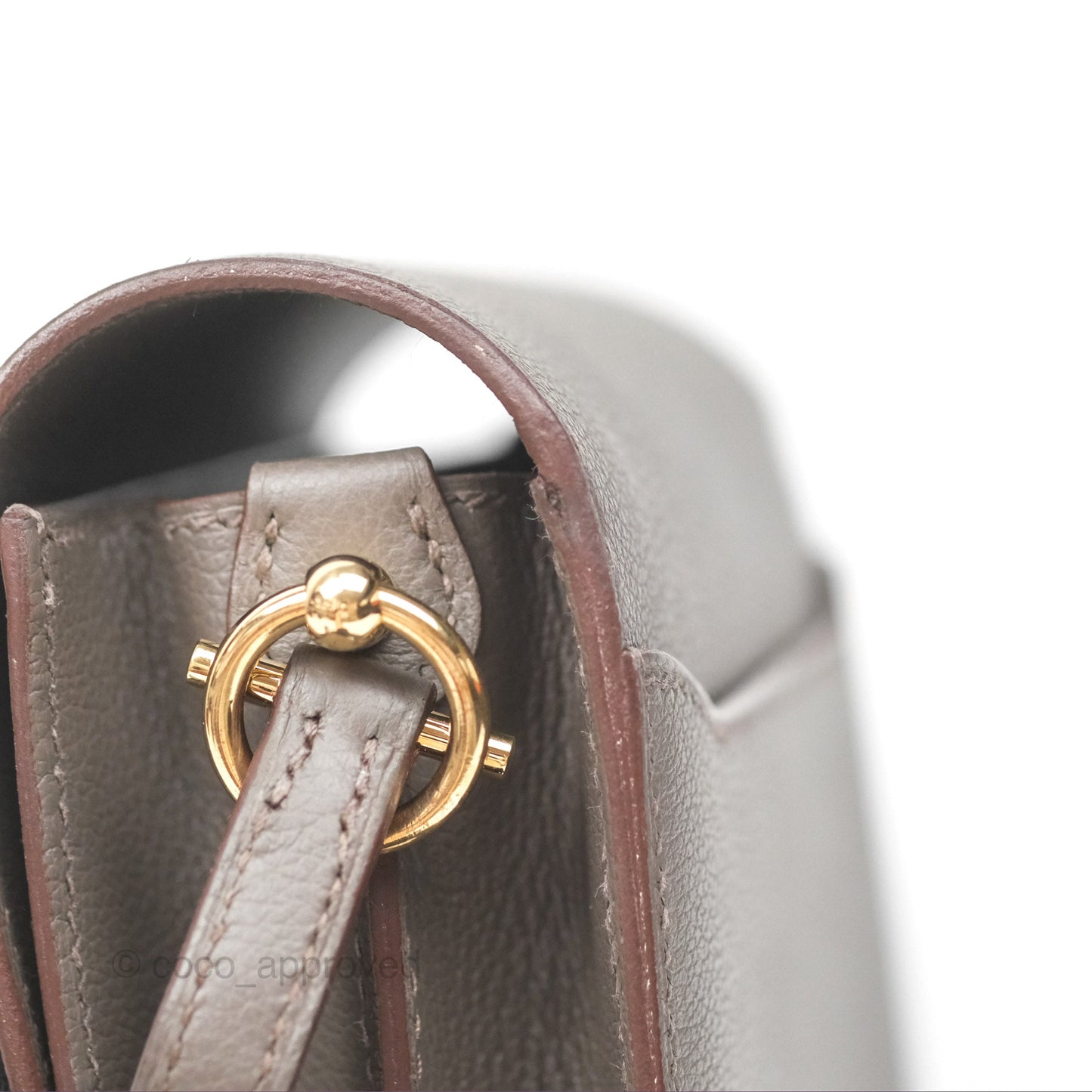 Hermès Roulis Mini 18 Gris Etain 8F Evercolor Gold Hardware