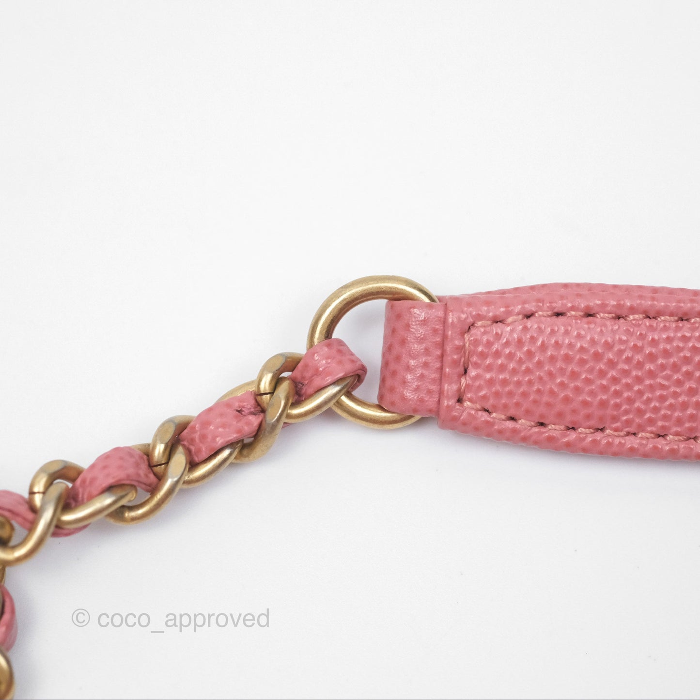 Chanel Quilted Small CC Filigree Vanity Case Pink Caviar Gold Hardware