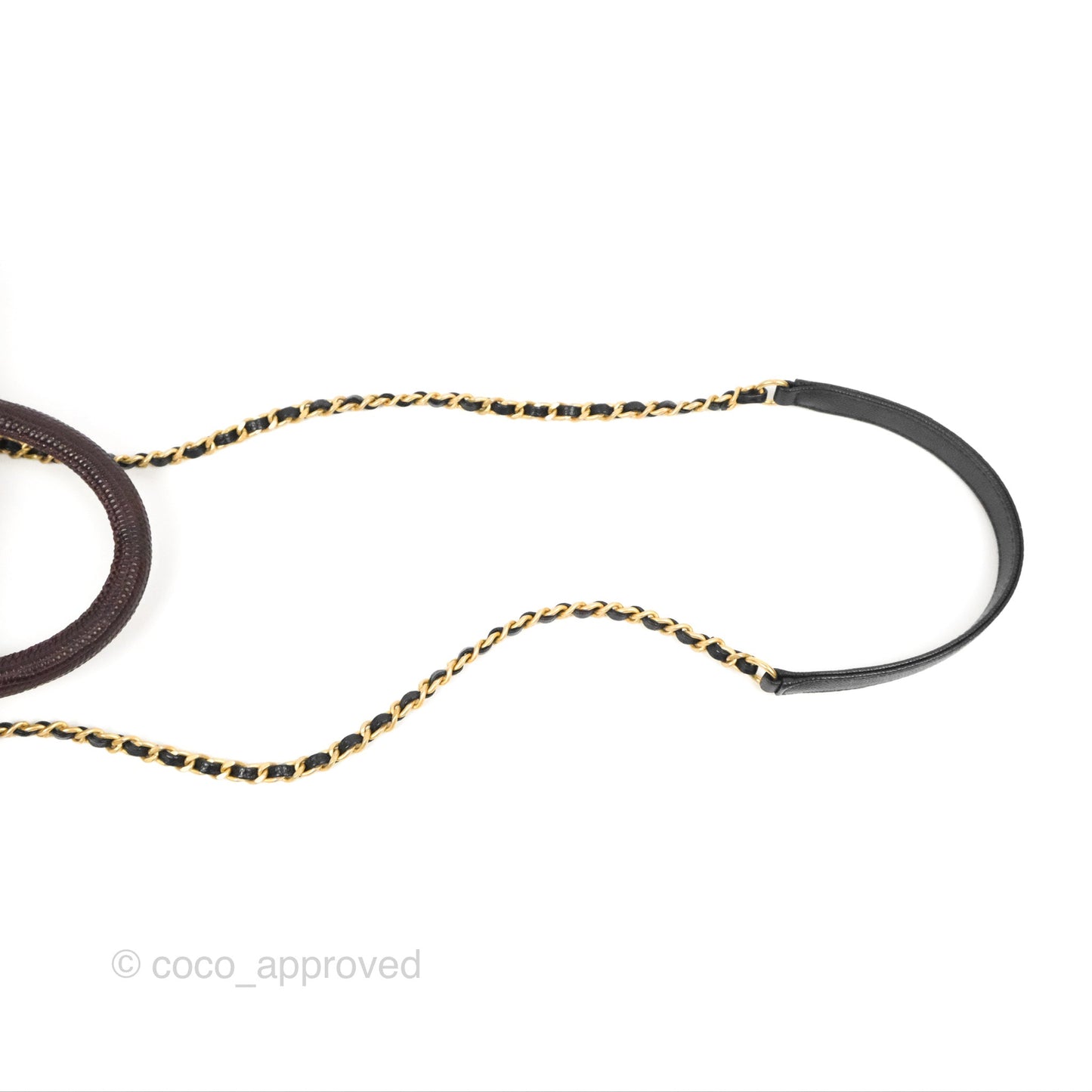 Chanel Small Coco Handle Quilted Black Caviar Aged Gold Hardware Lizard Handle