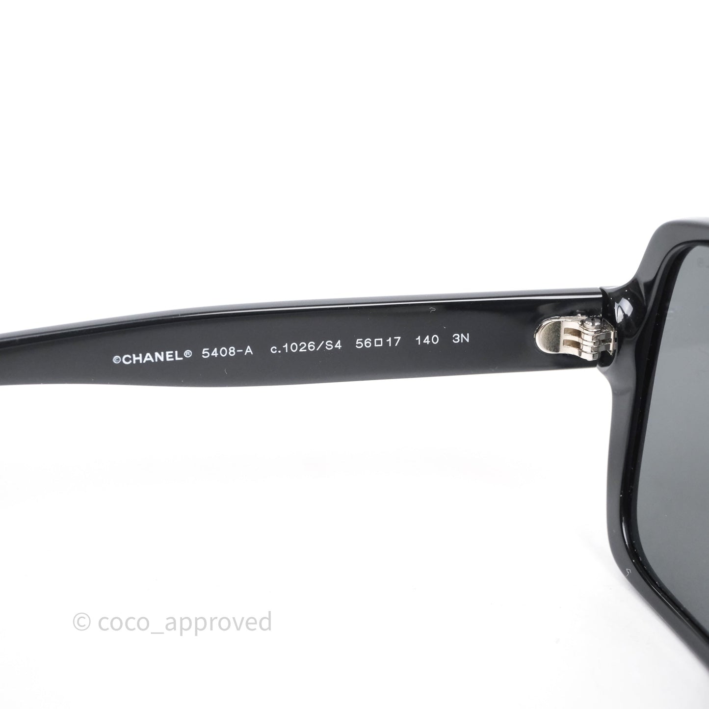 Chanel White Logo Sunglasses Black