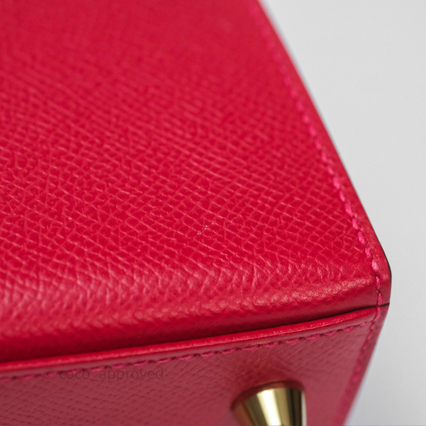 Hermès Sellier Kelly 25 Rouge Casaque Q5 Epsom Gold Hardware