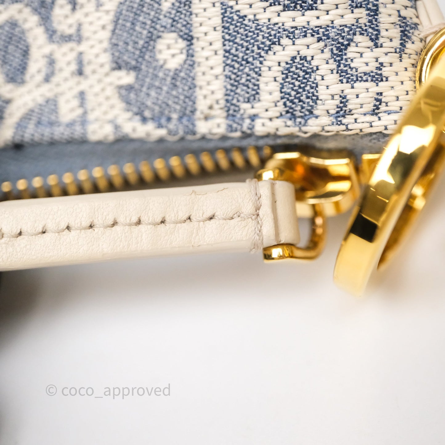 Christian Dior Diorstar Hobo Bag with Chain Blue Dior Oblique Chambray with Raffia Effect
