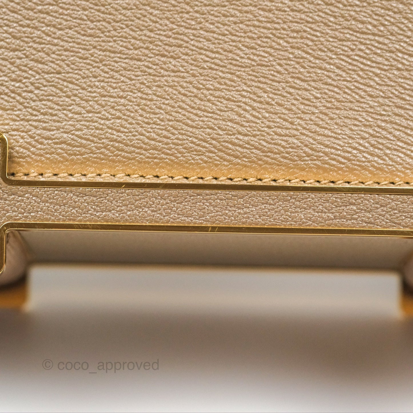 Hermès Geta Bag Etoupe Chevre Mysore Gold Hardware