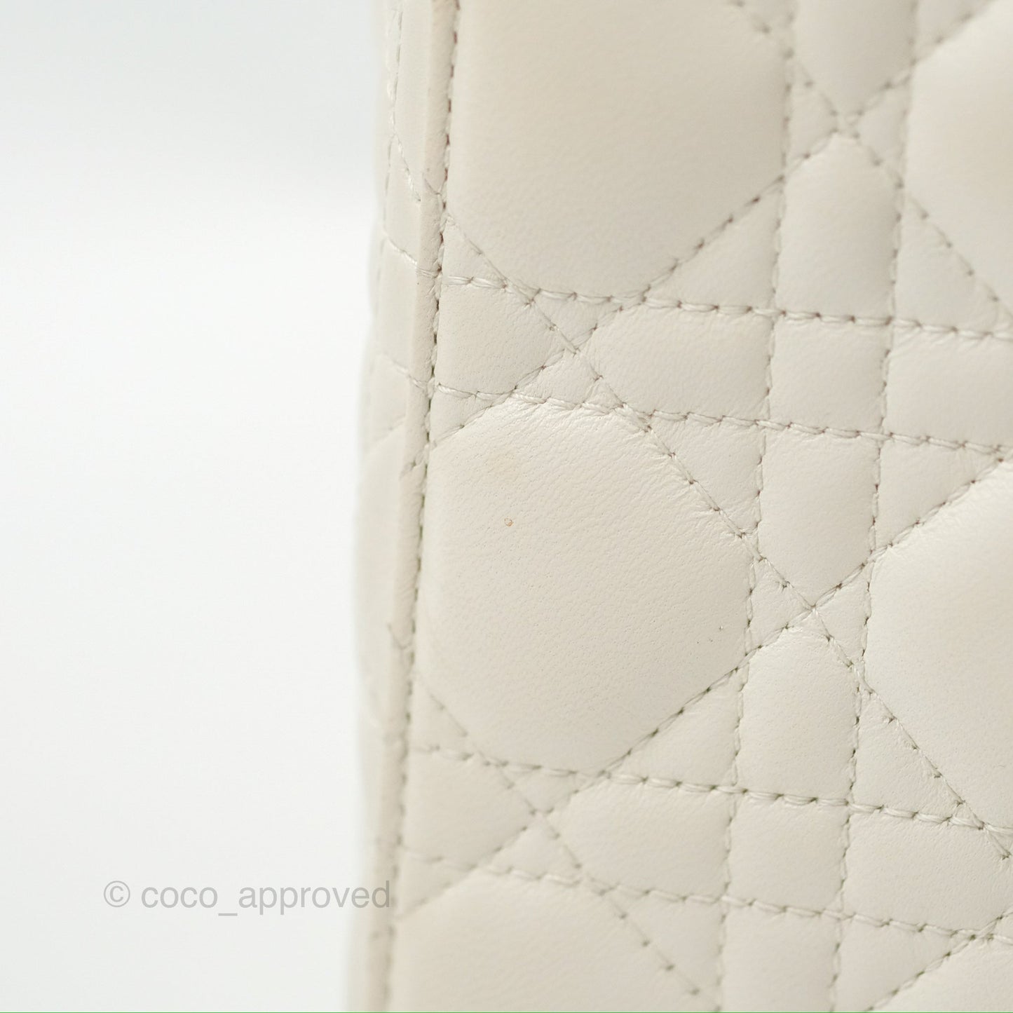 Christian Dior My ABCDior Lady Dior White Cannage Lambskin Gold Hardware