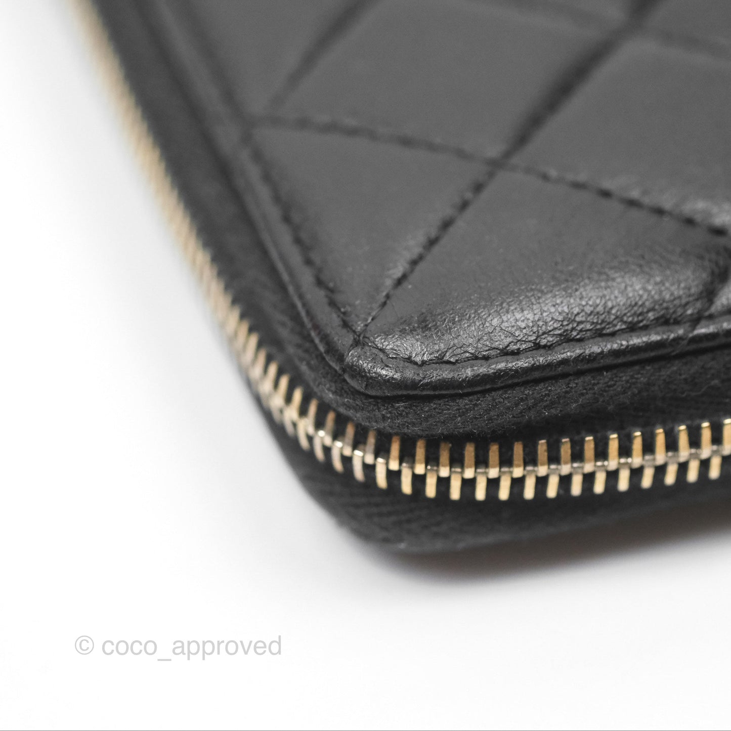 Chanel Zip Around Organiser Wallet Black Lambskin Gold Hardware