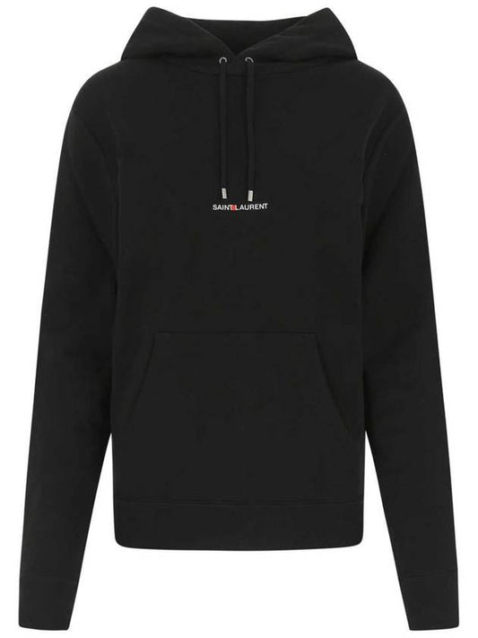 Luxury Saint Laurent Signature Logo Hooded Top Black