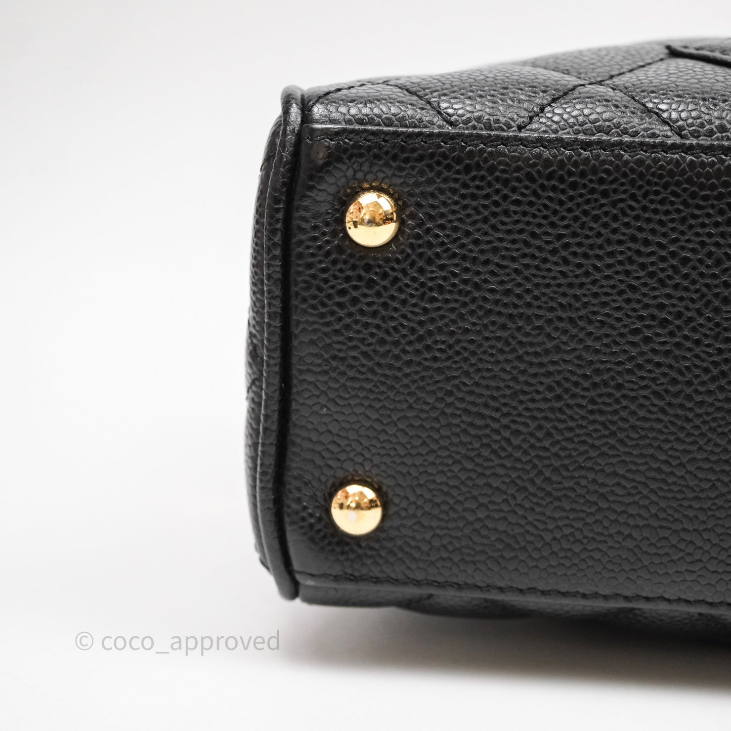Chanel Vintage Mini CC Boston Bag Black Caviar Gold Hardware