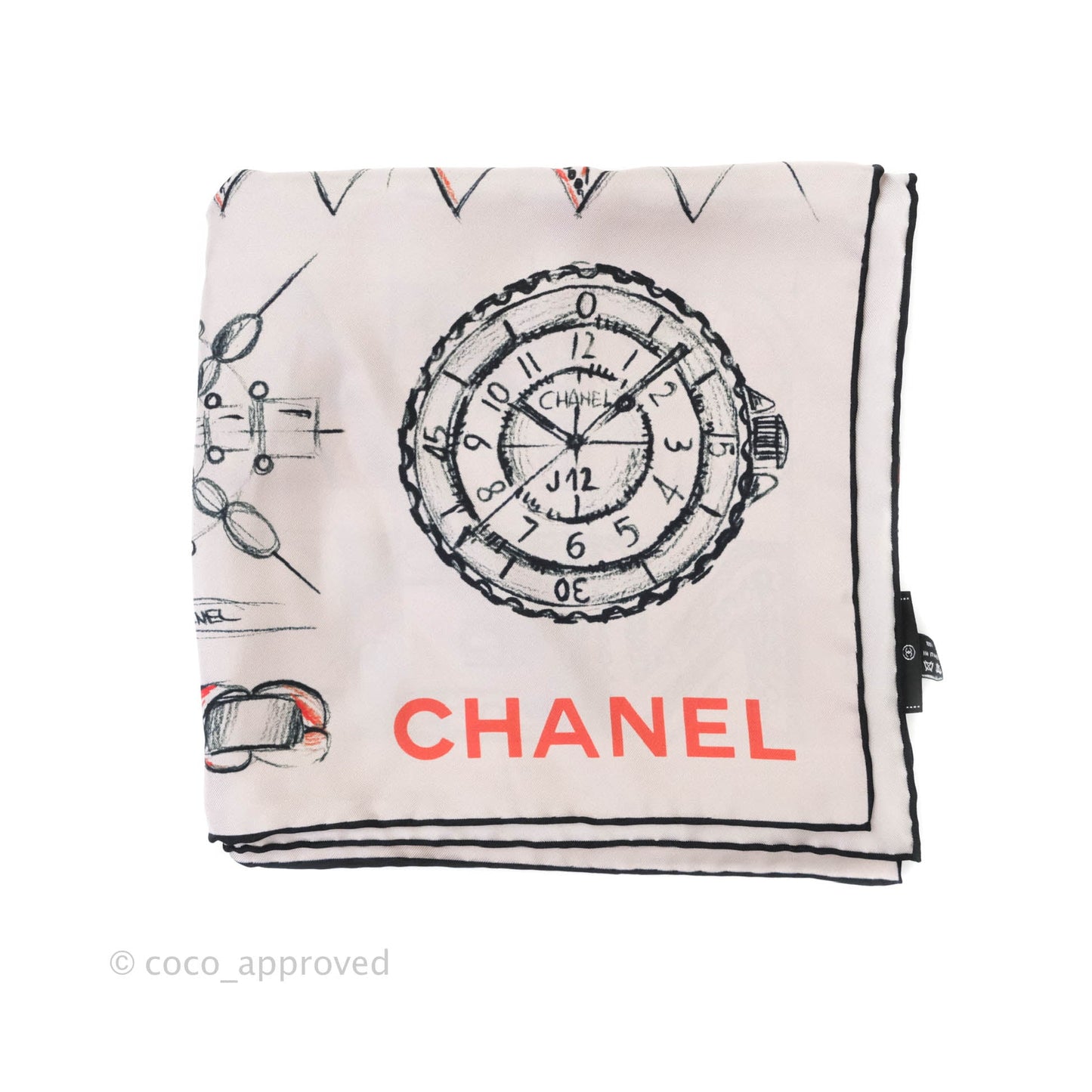 Chanel Silk Square Scarf Pink