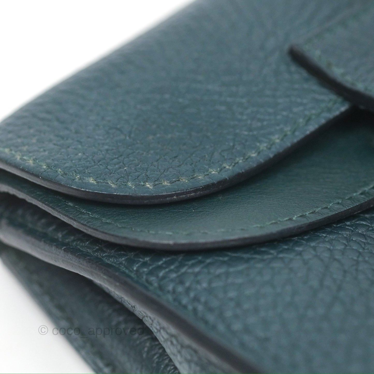 Hermès Halzan 25 Taurillon Clemence 60 Vert Cypres Gold Hardware