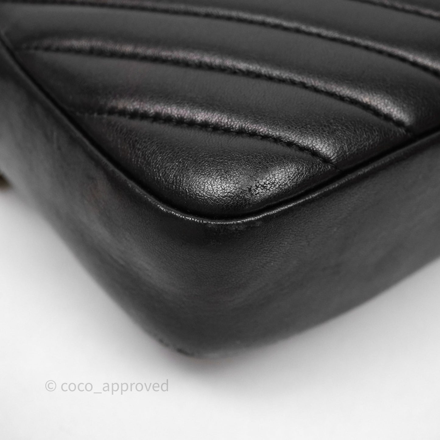 Chanel Chevron Camera Bag Black Lambskin Gold Hardware