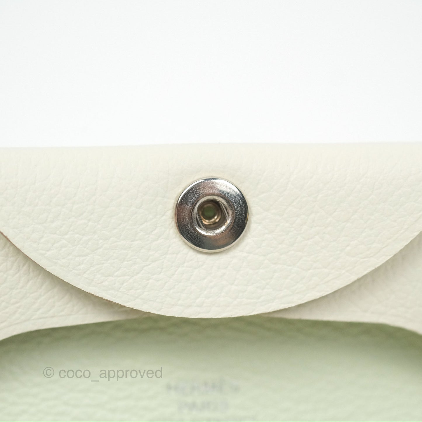 Hermès Bastia Coin Purse Mushroom Vert Fizz Evercolor