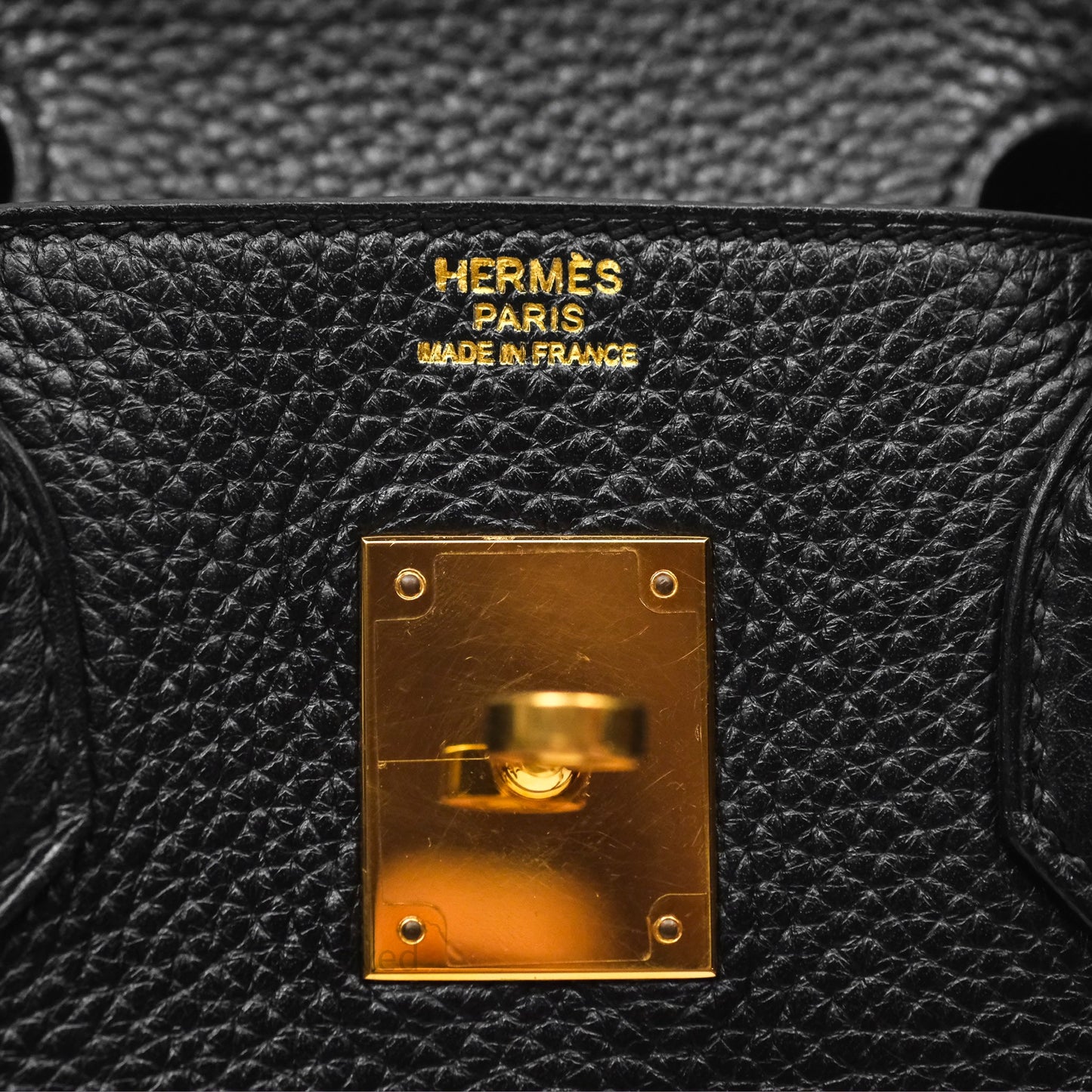 Hermès Birkin 30 Retourne Noir 89 Clemence Gold Hardware
